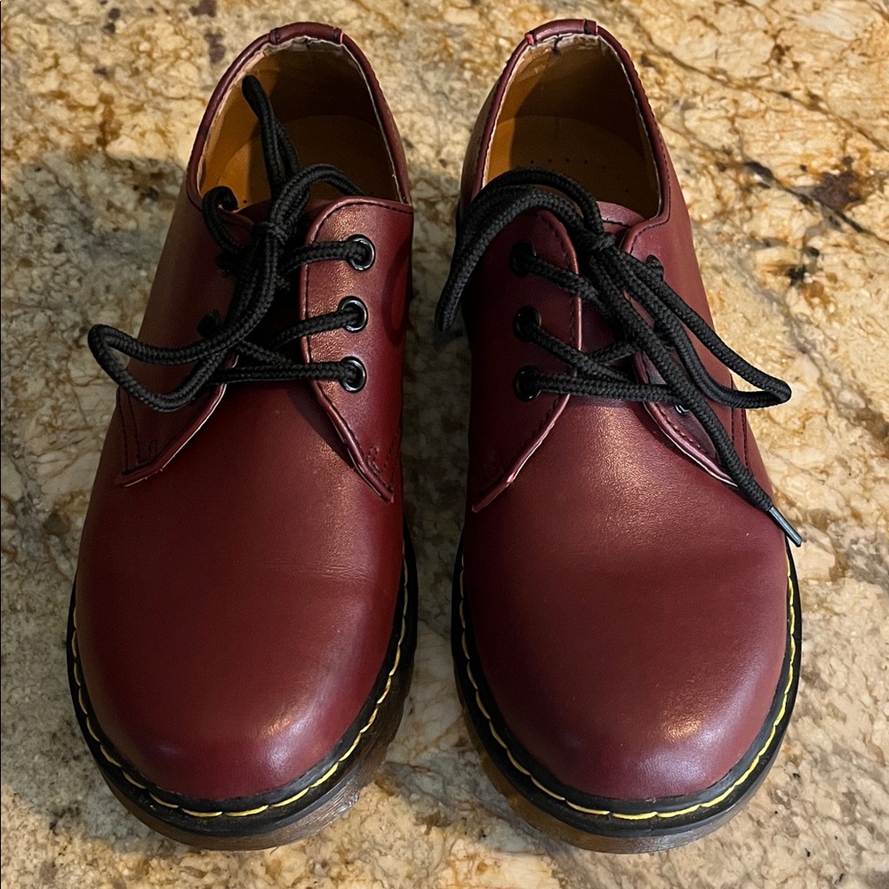 Dr. Martens Burgundy Leather Oxfords